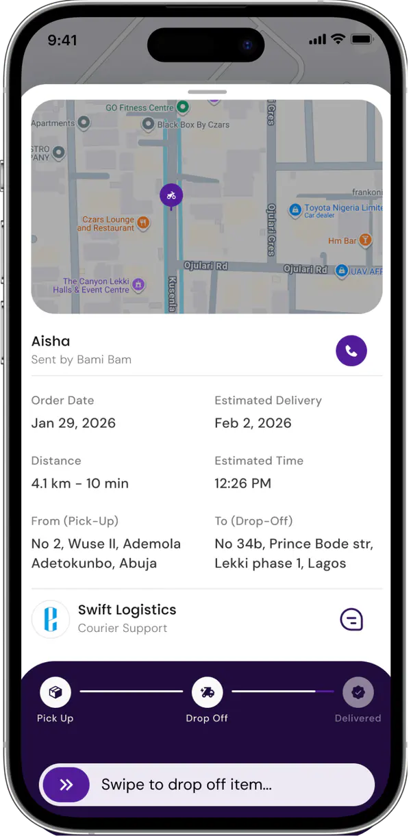Fardelins courier and dispatcher app